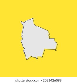 Mapa de Bolivia de fondo amarillo