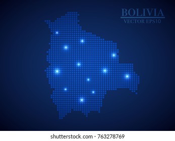 bolivia map page symbol for your web site design bolivia map logo, app, UI. Wire frame 3D mesh polygonal network line, design sphere, dot and structure. bolivia map.vector illustration eps 10.