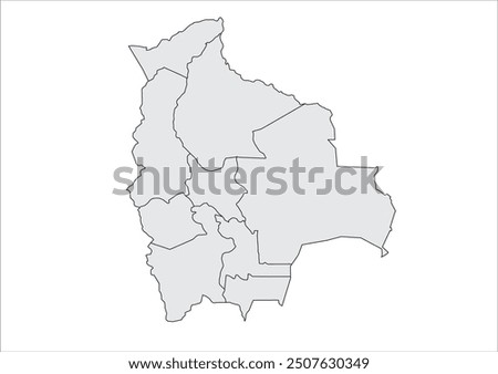 Bolivia Map Quick Silver Color Background white