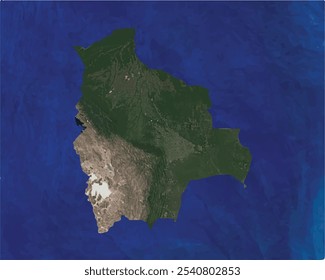 Bolivia map with satellite view design style.