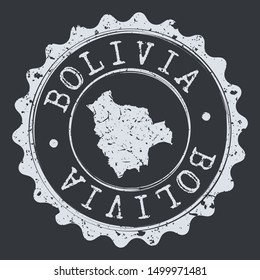 Bolivia Map Seal. Silhouette Postal Passport Stamp. Round Vector Icon Postmark.