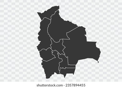 Bolivia Map Shadow Color on White Background quality files Png