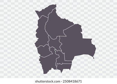 Bolivia Map Smoke Color on White Background quality files Png