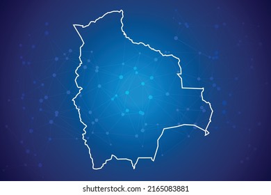 Bolivia map Technology  with network connection background