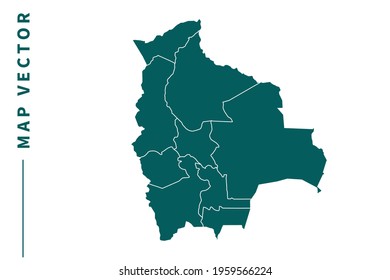 Bolivia map vector. green color on white background.