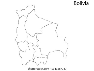 Bolivia map vector illustration
