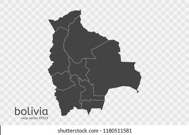 bolivia map vector, isolated on transparent background