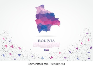 Bolivia map - World Map International vector template with polygon pink color gradient isolated on white background for education, website, banner, infographic - Vector illustration eps 10