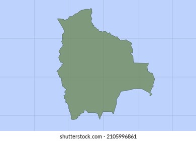 Bolivia Map - World map International vector template with green color on blue background and grid design for design, education, website, infographic, banner - Vector illustration eps 10