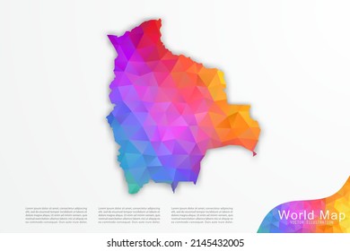 Bolivia Map - World Map International vector template with polygon style and gradient colorful isolated on white background for website, design, infographic - Vector illustration eps 10