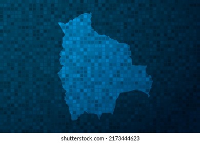 Bolivia Map - World Map international vector template with technology style isolated on blue pixel background for education, design, website, infographic - Vector illustration eps 10