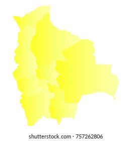 bolivia map - yellow geometric rumpled triangular style gradient graphic background . Vector illustration eps 10.