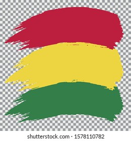 Bolivia national flag brush vector on transparent background.