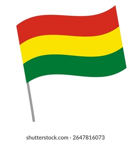 Bandeira nacional da Bolívia vibra com mastro