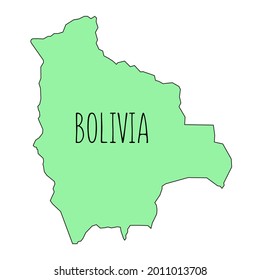 Bolivia outline map. Vector editable