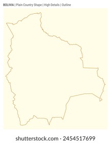 In: Bolivia Plain Country Map. Hohe Details. Gliederungsstil. Die Gestalt Boliviens. Vektorillustration.
