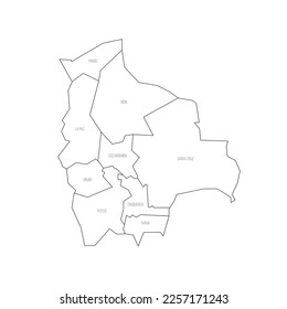 Mapa político de las divisiones administrativas de Bolivia