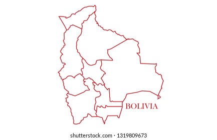 Bolivia red line map