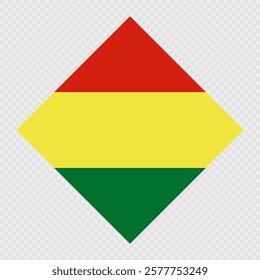 Bolivia rhombus flag. Vector illustration.