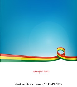 bolivia ribbon flag on blue sky background