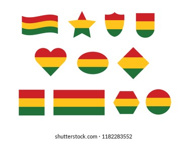 Bolivia set national flag country emblem state symbol