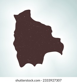 Bolivia shape on gradient background. Country map with scratch texture . Bolivia vibrant poster. Modern vector illustration.