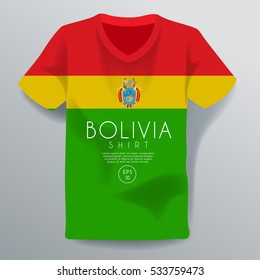 Bolivia Shirt : National Shirt Template : Vector Illustration