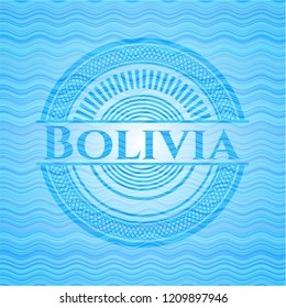 Bolivia sky blue water style emblem.