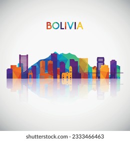 Bolivia skyline silhouette in colorful geometric style. Symbol for your design. Vector illustration.