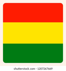 Bolivia square flag button, social media communication sign, business icon.