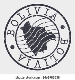 Bolivia Stamp Postal. Map Silhouette Seal. Passport Round Design. Vector Icon. Design Retro Travel.