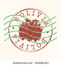 Bolivia Stamp Postal. Silhouette Seal. Passport Round Design. Vector Icon. Design Retro Travel. National Symbol.