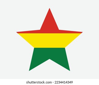 Bolivia Star Flag. Bolivian Star Shape Flag. Country National Banner Icon Symbol Vector 2D Flat Artwork Graphic Illustration svg