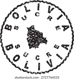 Bolivia Sucre Runde Seal Map Design