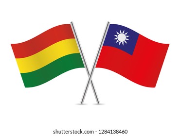 Bolivia and Taiwan flags. Vector illustration.