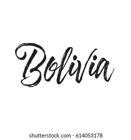 bolivia, text design. Vector calligraphy. Typography poster. Usable as background.