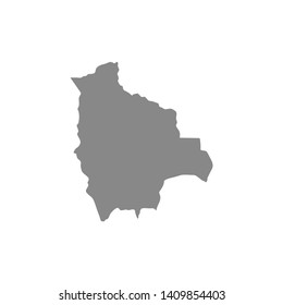 Bolivia vector map isolated on white background. High detailed silhouette illustration.