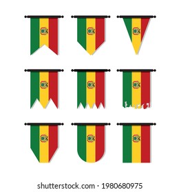 Bolivia vertical banners isolated on white. Flat style vector illustration.