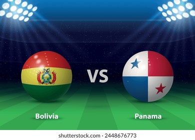 Bolivia vs Panamá. Torneo de fútbol americano 2024, marcador de fútbol transmitido Plantilla gráfica