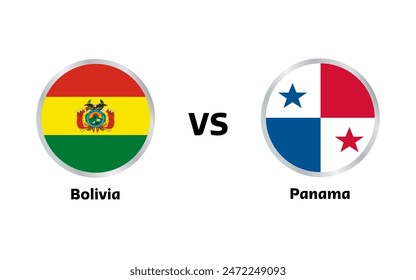 Bolivia vs Panama match , isolated on white background