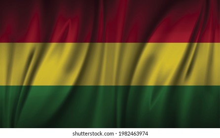 Bolivien-Wellen-Fahne-Flachlayout, Vektorgrafik
