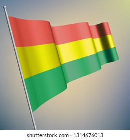 Bolivia waving 3D flag. National symbol, realistic vector illustration. Eps10. - Vetorial