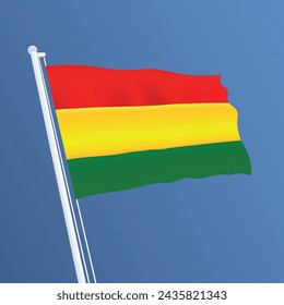 Diseño de Bandera Ondeando Bolivia y Diseño de Bandera Bolivia