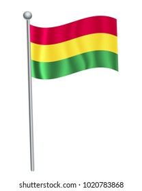 bolivia waving flag on flagpole vector illustration.3d vector icon isolated on white background