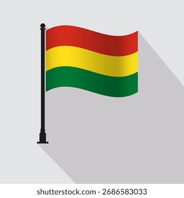 Bolivia ondeando bandera Ilustración vectorial de poste