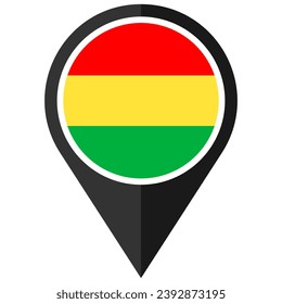 bolivia en el paquete de iconos de punto de ubicación de bandera mundial