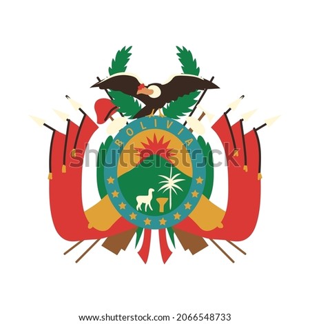 bolivian coat of arms vector icon