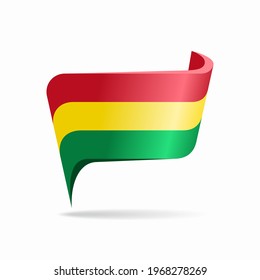 Bolivian flag map pointer layout. Vector illustration.