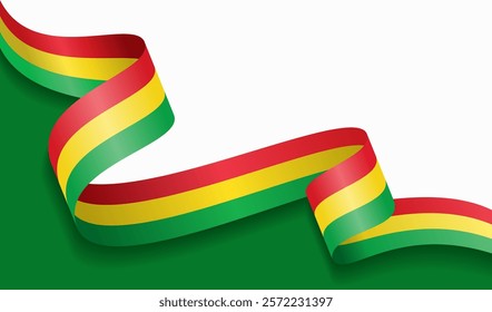 Bolivian flag wavy abstract background. Vector illustration.