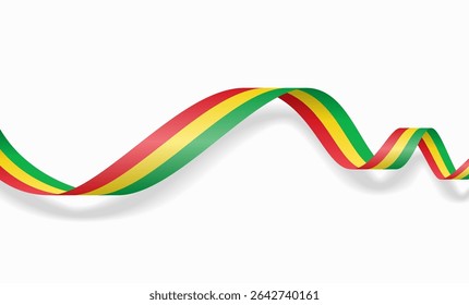 Bolivian flag wavy abstract background. Vector illustration.